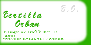 bertilla orban business card